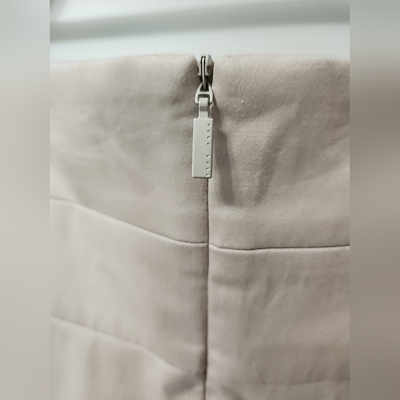 Hugo Boss Black Label ~ Skirt High Waist Pleat Pencil Straight Khaki Cotton 8 - Picture 9 of 13
